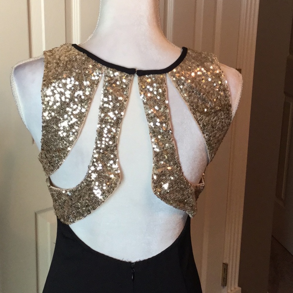 Beautiful NWOT Black and gold Xenia boutique dress - Picture 5 of 7